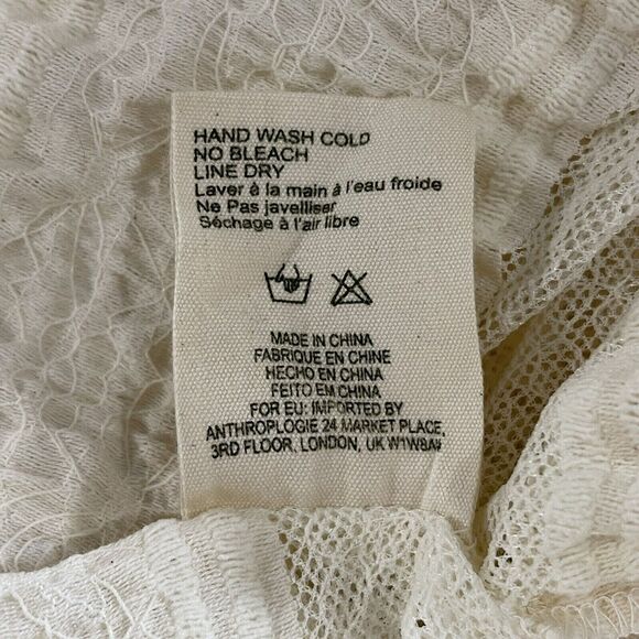 TINY Lace Sheer Panel Top Size XL Cream Layering Whimsigoth Cowl Neck Stretch - Picture 10 of 11